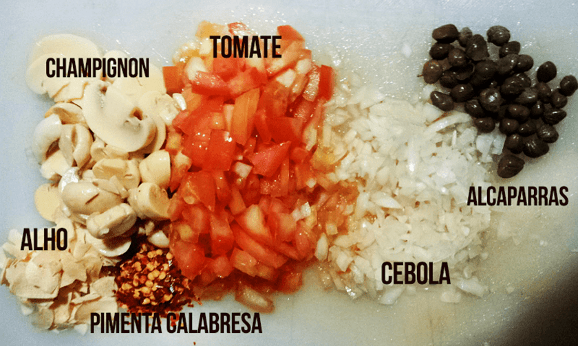 Ingredientes para fazer o macarrão